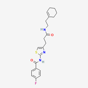 N-(4-(3-((2-(cyclohex-1-en-1-yl)ethyl)amino)-3-oxopropyl)thiazol-2-yl)-4-fluorobenzamide