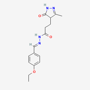 (E)-N'-(4-ethoxybenzylidene)-3-(3-methyl-5-oxo-4,5-dihydro-1H-pyrazol-4-yl)propanehydrazide