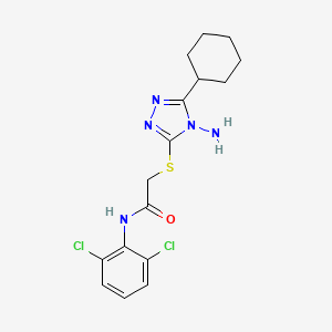 molecular formula C16H19Cl2N5OS B2412164 2-((4-氨基-5-环己基-4H-1,2,4-三唑-3-基)硫代)-N-(2,6-二氯苯基)乙酰胺 CAS No. 898640-37-4