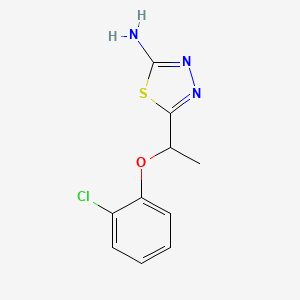 molecular formula C10H10ClN3OS B2412166 5-[1-(2-Chloro-phenoxy)-ethyl]-[1,3,4]thiadiazol-2-ylamine CAS No. 78385-17-8