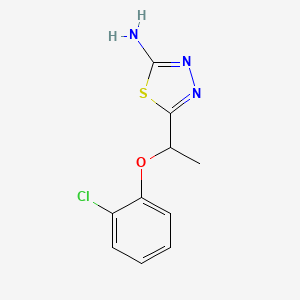 molecular formula C10H10ClN3OS B2412166 5-[1-(2-Chloro-phenoxy)-ethyl]-[1,3,4]thiadiazol-2-ylamine 