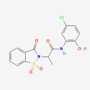 N-(5-chloro-2-hydroxyphenyl)-2-(1,1-dioxido-3-oxobenzo[d]isothiazol-2(3H)-yl)propanamide