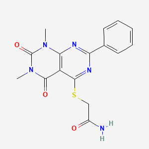 2-(1,3-Dimethyl-2,4-dioxo-7-phenylpyrimido[4,5-d]pyrimidin-5-yl)sulfanylacetamide