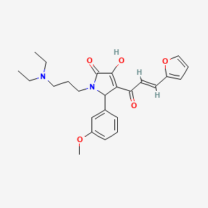 molecular formula C25H30N2O5 B2412173 (E)-1-(3-(二乙基氨基)丙基)-4-(3-(呋喃-2-基)丙烯酰基)-3-羟基-5-(3-甲氧基苯基)-1H-吡咯-2(5H)-酮 CAS No. 862314-25-8