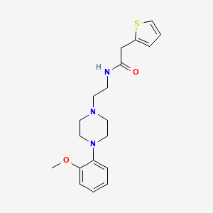 molecular formula C19H25N3O2S B2412176 N-(2-(4-(2-甲氧基苯基)哌嗪-1-基)乙基)-2-(噻吩-2-基)乙酰胺 CAS No. 1049370-01-5