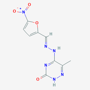 molecular formula C9H8N6O4 B241218 5-Nitro-2-furaldehyde (6-methyl-3-oxo-2,3-dihydro-1,2,4-triazin-5-yl)hydrazone 
