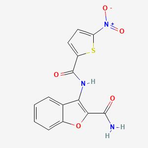 3-(5-Nitrothiophene-2-carboxamido)benzofuran-2-carboxamide