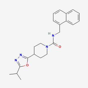 4-(5-isopropyl-1,3,4-oxadiazol-2-yl)-N-(naphthalen-1-ylmethyl)piperidine-1-carboxamide