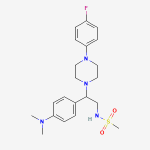 molecular formula C21H29FN4O2S B2412199 N-(2-(4-(dimethylamino)phenyl)-2-(4-(4-fluorophenyl)piperazin-1-yl)ethyl)methanesulfonamide CAS No. 946317-12-0