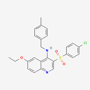molecular formula C25H23ClN2O3S B2412243 3-((4-chlorophenyl)sulfonyl)-6-ethoxy-N-(4-methylbenzyl)quinolin-4-amine CAS No. 895640-38-7