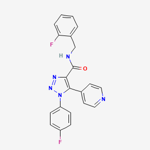 molecular formula C21H15F2N5O B2412245 2-chloro-N-(8-fluoro-2-piperidin-1-ylquinolin-6-yl)benzamide CAS No. 1207013-60-2