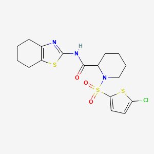 molecular formula C17H20ClN3O3S3 B2412248 1-((5-chlorothiophen-2-yl)sulfonyl)-N-(4,5,6,7-tetrahydrobenzo[d]thiazol-2-yl)piperidine-2-carboxamide CAS No. 1101789-07-4