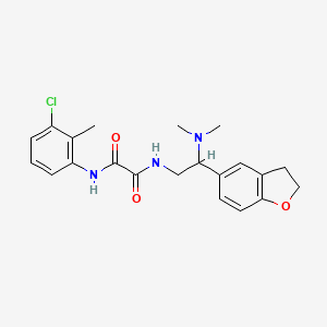 molecular formula C21H24ClN3O3 B2412252 N1-(3-chloro-2-methylphenyl)-N2-(2-(2,3-dihydrobenzofuran-5-yl)-2-(dimethylamino)ethyl)oxalamide CAS No. 1428348-34-8