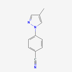 molecular formula C11H9N3 B2412258 4-(4-甲基-1H-吡唑-1-基)苯甲腈 CAS No. 873009-49-5