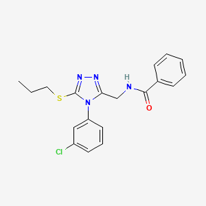 molecular formula C19H19ClN4OS B2412259 N-((4-(3-chlorophenyl)-5-(propylthio)-4H-1,2,4-triazol-3-yl)methyl)benzamide CAS No. 391897-15-7