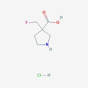 molecular formula C6H11ClFNO2 B2412268 3-(Fluoromethyl)pyrrolidine-3-carboxylic acid;hydrochloride CAS No. 2503207-77-8