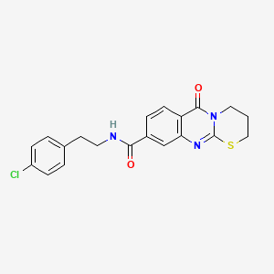 molecular formula C20H18ClN3O2S B2412273 N-(4-氯苯乙基)-6-氧代-2,3,4,6-四氢-[1,3]噻嗪并[2,3-b]喹唑啉-9-甲酰胺 CAS No. 1251703-83-9