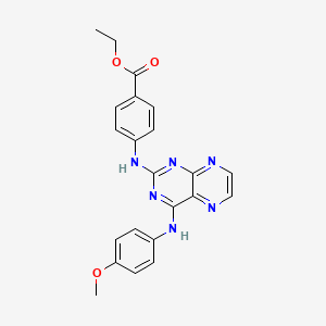molecular formula C22H20N6O3 B2412274 Ethyl 4-((4-((4-methoxyphenyl)amino)pteridin-2-yl)amino)benzoate CAS No. 946243-23-8