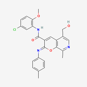 molecular formula C25H22ClN3O4 B2412282 (2Z)-N-(5-氯-2-甲氧基苯基)-5-(羟甲基)-8-甲基-2-[(4-甲基苯基)亚氨基]-2H-吡喃并[2,3-c]吡啶-3-甲酰胺 CAS No. 896380-78-2