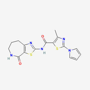 4-methyl-N-(4-oxo-5,6,7,8-tetrahydro-4H-thiazolo[5,4-c]azepin-2-yl)-2-(1H-pyrrol-1-yl)thiazole-5-carboxamide