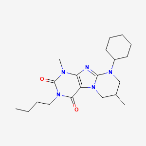 3-butyl-9-cyclohexyl-1,7-dimethyl-6,7,8,9-tetrahydropyrimido[2,1-f]purine-2,4(1H,3H)-dione