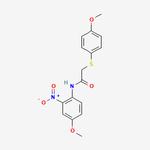 molecular formula C16H16N2O5S B2412317 N-(4-甲氧基-2-硝基苯基)-2-(4-甲氧基苯基)磺酰乙酰胺 CAS No. 941907-71-7