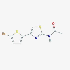 molecular formula C9H7BrN2OS2 B2412320 N-[4-(5-bromo-2-thiophenyl)-2-thiazolyl]acetamide CAS No. 34800-26-5