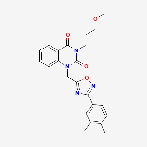 molecular formula C23H24N4O4 B2412325 1-((3-(3,4-dimethylphenyl)-1,2,4-oxadiazol-5-yl)methyl)-3-(3-methoxypropyl)quinazoline-2,4(1H,3H)-dione CAS No. 1207034-02-3