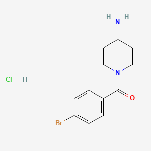 molecular formula C12H16BrClN2O B2412329 (4-Aminopiperidin-1-yl)(4-bromophenyl)methanone hydrochloride CAS No. 1286273-95-7