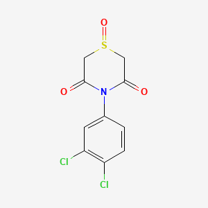 molecular formula C10H7Cl2NO3S B2412356 4-(3,4-Dichlorophenyl)-1lambda~4~,4-thiazinane-1,3,5-trione CAS No. 338421-04-8