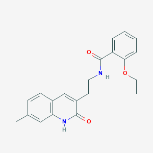 molecular formula C21H22N2O3 B2412357 2-ethoxy-N-[2-(7-methyl-2-oxo-1H-quinolin-3-yl)ethyl]benzamide CAS No. 851404-50-7