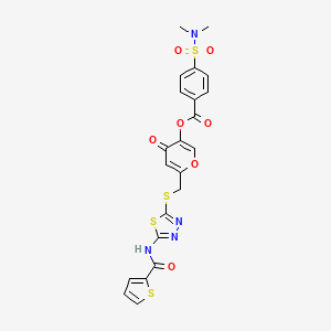 4-oxo-6-(((5-(thiophene-2-carboxamido)-1,3,4-thiadiazol-2-yl)thio)methyl)-4H-pyran-3-yl 4-(N,N-dimethylsulfamoyl)benzoate
