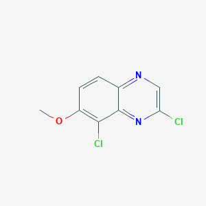 molecular formula C9H6Cl2N2O B2412366 2,8-二氯-7-甲氧基喹喔啉 CAS No. 347162-92-9