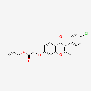 molecular formula C21H17ClO5 B2412369 2-((3-(4-氯苯基)-2-甲基-4-氧代-4H-色烯-7-基)氧基)乙酸烯丙酯 CAS No. 618390-13-9
