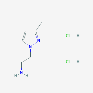 molecular formula C6H13Cl2N3 B2412372 2-(3-Methyl-1H-pyrazol-1-yl)ethan-1-amine dihydrochloride CAS No. 2191401-21-3