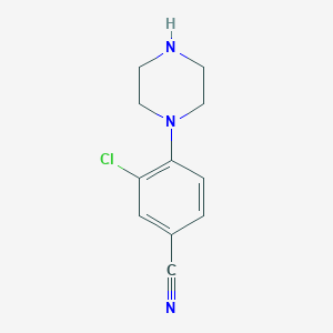 molecular formula C11H12ClN3 B2412374 3-Chloro-4-(piperazin-1-yl)benzonitrile CAS No. 182181-32-4