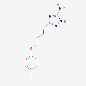 molecular formula C12H16N4OS B241239 5-{[3-(4-methylphenoxy)propyl]sulfanyl}-4H-1,2,4-triazol-3-amine 