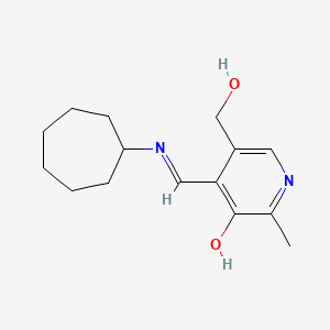 molecular formula C15H22N2O2 B2412414 4-[(E)-(环庚亚氨基)甲基]-5-(羟甲基)-2-甲基吡啶-3-醇 CAS No. 1327174-99-1