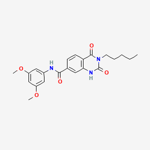 molecular formula C22H25N3O5 B2412417 N-(3,5-二甲氧基苯基)-2,4-二氧代-3-戊基-1,2,3,4-四氢喹唑啉-7-甲酰胺 CAS No. 892260-90-1
