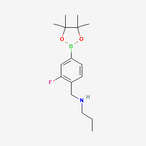 molecular formula C16H25BFNO2 B2412423 3-Fluoro-4-(propylaminomethyl)phenylboronic acid, pinacol ester CAS No. 2377609-37-3