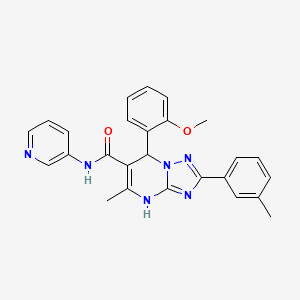 molecular formula C26H24N6O2 B2412432 7-(2-methoxyphenyl)-5-methyl-N-(pyridin-3-yl)-2-(m-tolyl)-4,7-dihydro-[1,2,4]triazolo[1,5-a]pyrimidine-6-carboxamide CAS No. 538348-74-2