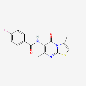 4-fluoro-N-(2,3,7-trimethyl-5-oxo-5H-thiazolo[3,2-a]pyrimidin-6-yl)benzamide