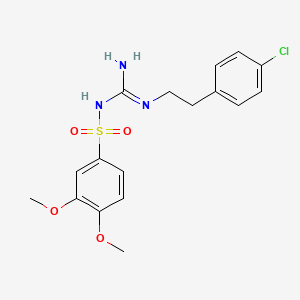 B2412439 N-(N-(4-chlorophenethyl)carbamimidoyl)-3,4-dimethoxybenzenesulfonamide CAS No. 869075-33-2