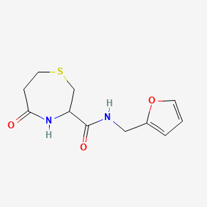 molecular formula C11H14N2O3S B2412451 N-(furan-2-ylmethyl)-5-oxo-1,4-thiazepane-3-carboxamide CAS No. 1396557-63-3