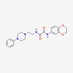 molecular formula C22H26N4O4 B2412457 N1-(2,3-dihydrobenzo[b][1,4]dioxin-6-yl)-N2-(2-(4-phenylpiperazin-1-yl)ethyl)oxalamide CAS No. 1049468-99-6