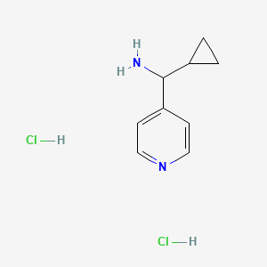 molecular formula C9H14Cl2N2 B2412458 Cyclopropyl(pyridin-4-yl)methanamine dihydrochloride CAS No. 2197057-05-7