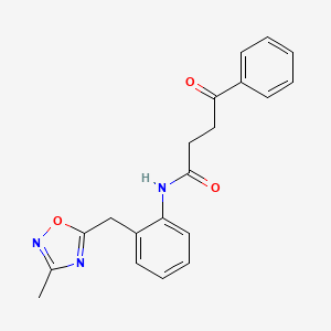 molecular formula C20H19N3O3 B2412461 N-(2-((3-methyl-1,2,4-oxadiazol-5-yl)methyl)phenyl)-4-oxo-4-phenylbutanamide CAS No. 1448126-49-5