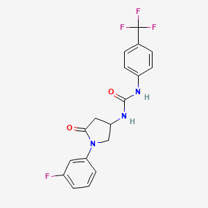 1-(1-(3-Fluorophenyl)-5-oxopyrrolidin-3-yl)-3-(4-(trifluoromethyl)phenyl)urea