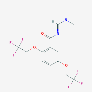 molecular formula C14H14F6N2O3 B2412468 N-[(二甲氨基)亚甲基]-2,5-双(2,2,2-三氟乙氧基)苯甲酰胺 CAS No. 338394-05-1