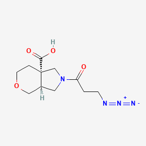 molecular formula C11H16N4O4 B2412485 (3As,7aS)-2-(3-叠氮丙酰)-1,3,3a,4,6,7-六氢吡喃并[3,4-c]吡咯-7a-羧酸 CAS No. 2227790-95-4